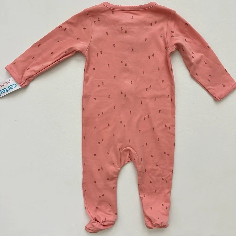 Carter's Pink 'Little Sister' Floral Footie